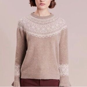 Women's Beige Patterned Sweater